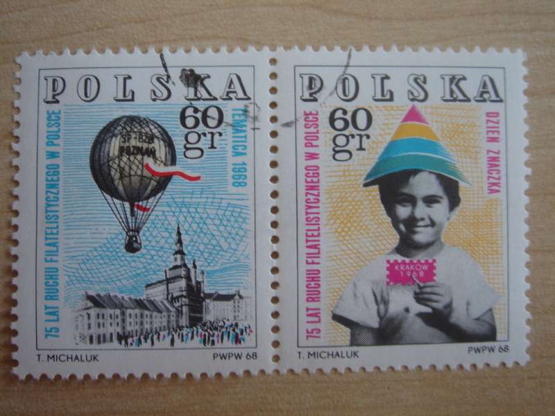1968 Poland - TEMATICA 2 x 60 GR pair used, stamped
