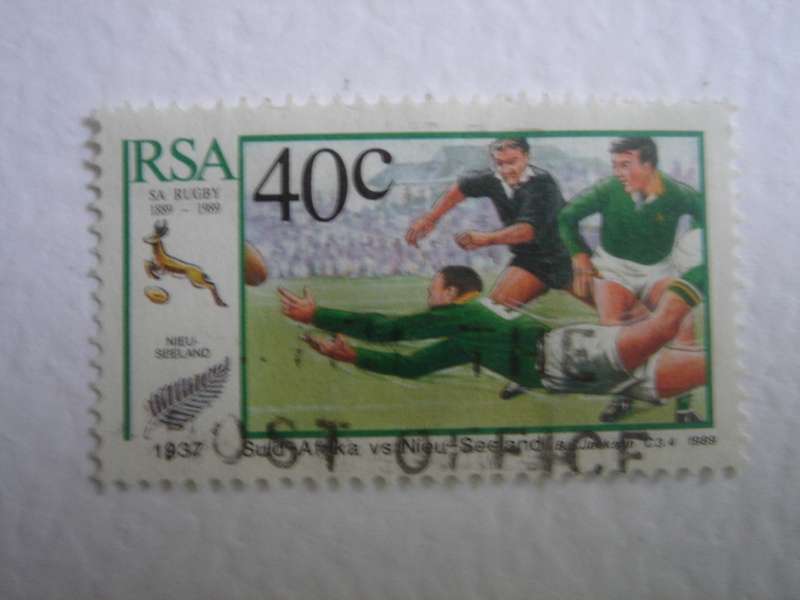 1989 RSA - Anniversary of SA Rugby 40 used, stamped