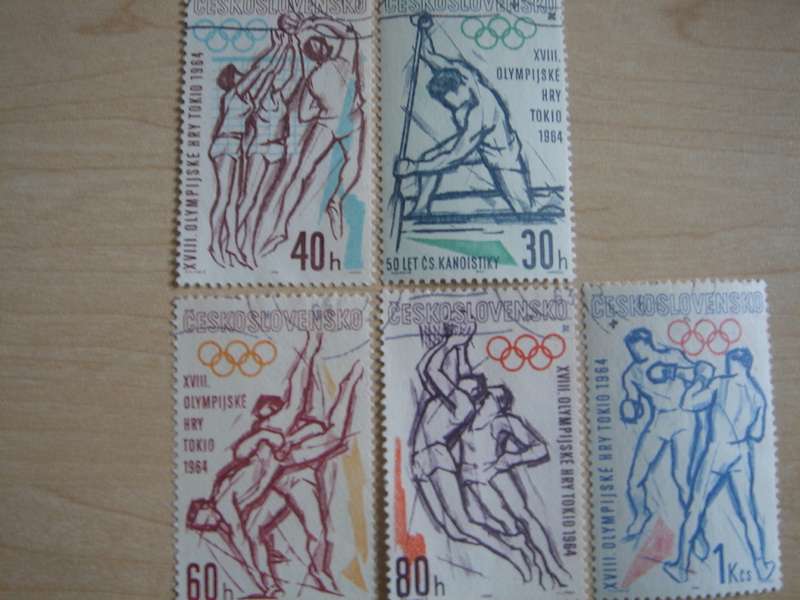 1963 CZ - Tokyo Olympics 1964 - SG1385-1389 used, stamped