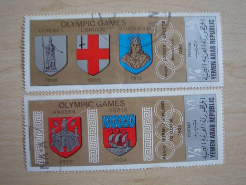 1968 Yemen - Olympic Games Commemoration 1/4 + 1/3 B used, stamped