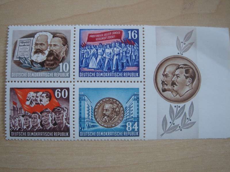1953 DDR MiNr 392-395 A Y I ZD from Block 9 MNH