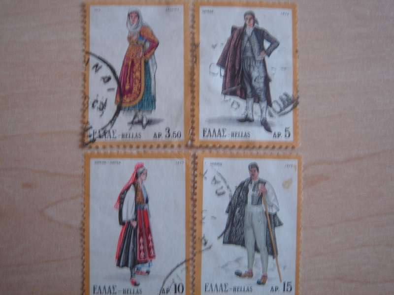 1973 Greece - Costumes 3.50, 5, 10, 15 used, stamped