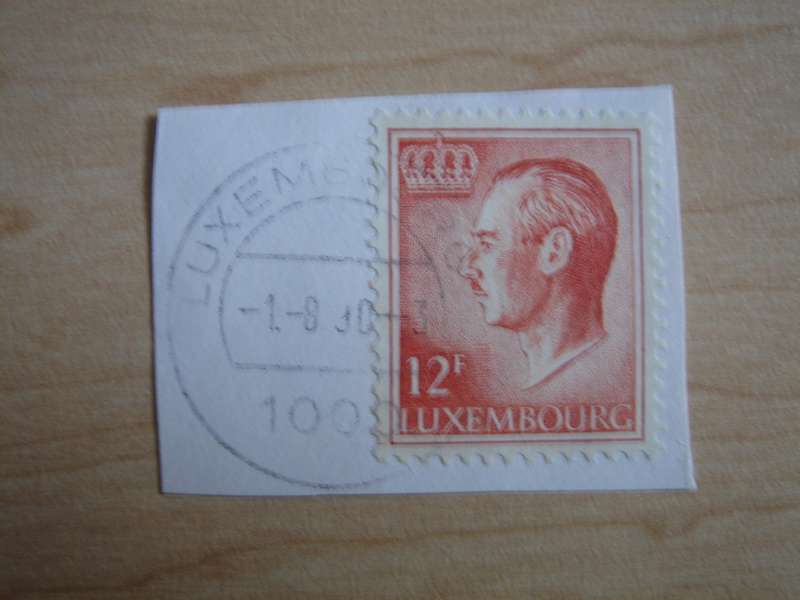 1987 Jean of Luxembourg 12 F on postal item, stamped