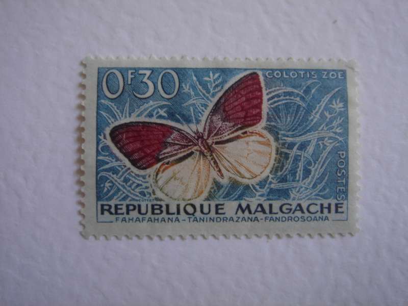 1960 Madagascar - Butterfly 0.30 F used, not stamped