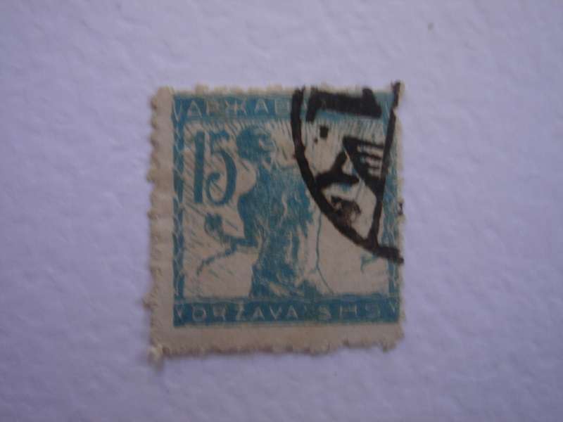 1919 Yugoslavia - Man breaking chain 15 h used, stamped