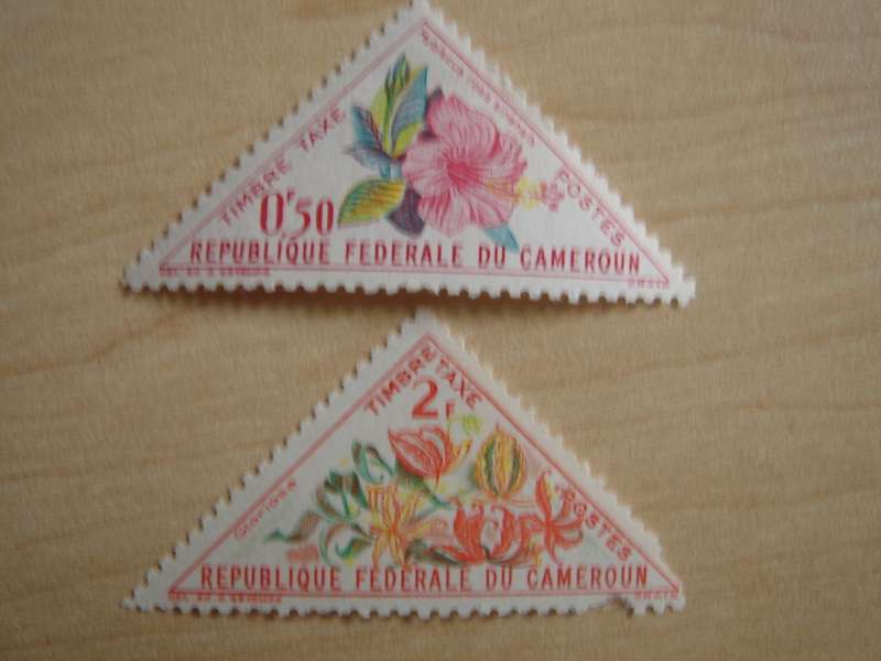 1963 Cameroon - Flowers 0.50 + 2 F triangles MNH