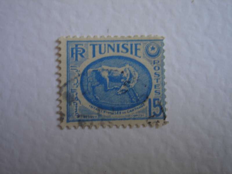1950 Tunisia - Horse (Musee de Carthage) 15 f used, stamped