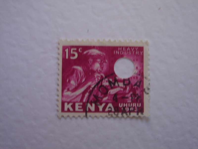 1963 Kenya - Heavy Industry 15 c used, stamped