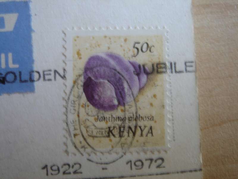 1972 Kenya - Violet Shell 50 c on postal item, stamped