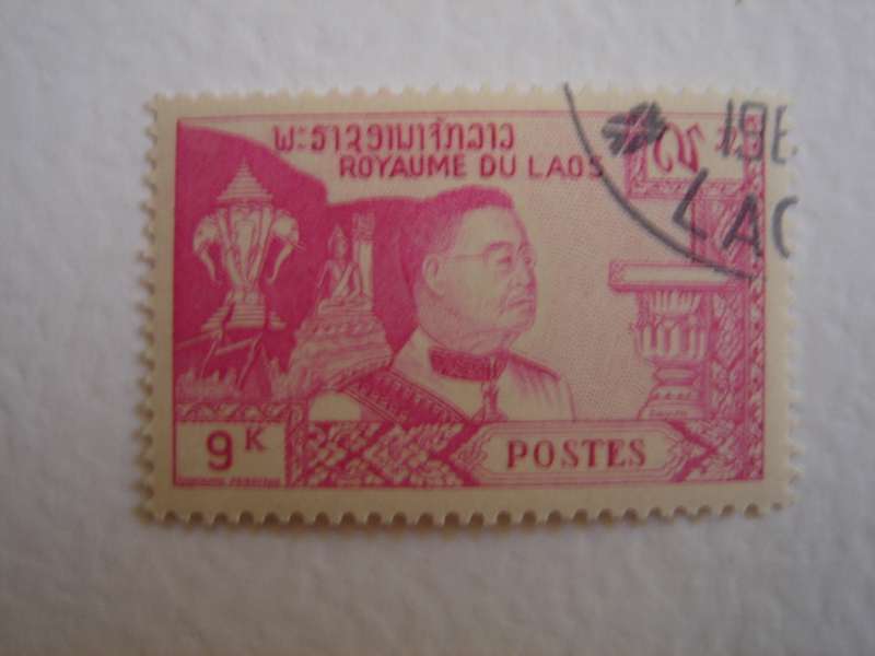 1959 Laos - King Sisavang Vong 9 k used, stamped