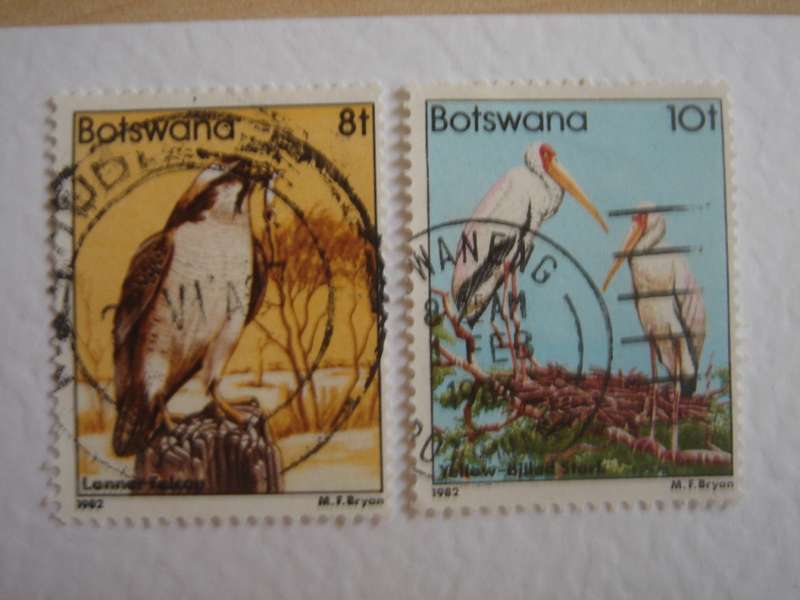 1982 Botswana - Birds 8 + 10 t used, stamped