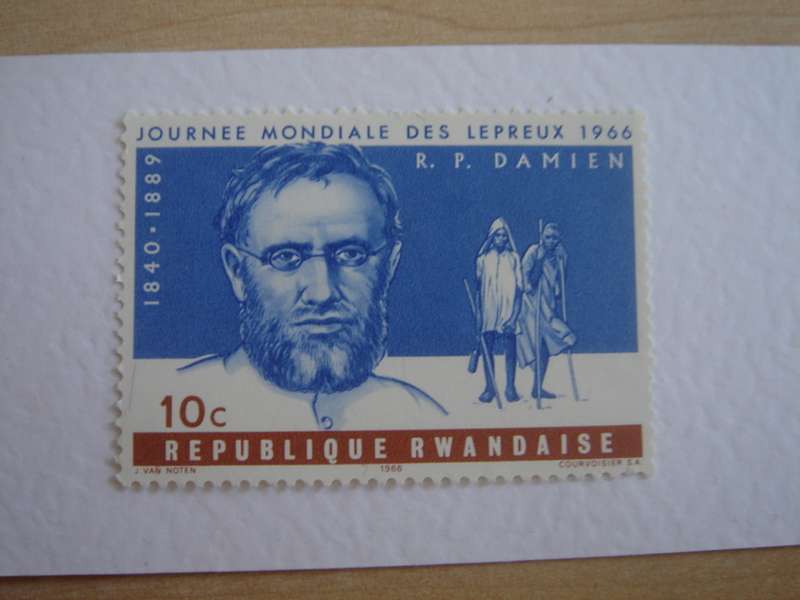 1966 Rwanda - R.P. Damien - Fight against Leprosy 10 C MNH