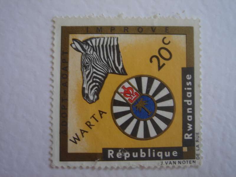 1967 Rwanda - WARTA - Zebra 20 C MNH