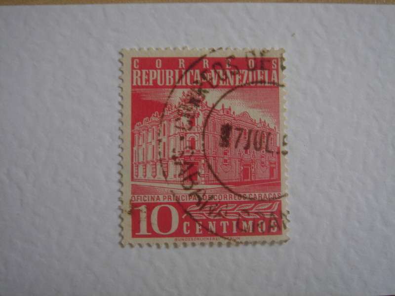 1958 Venezuela - G.P.O. Caracas 10 C used, stamped