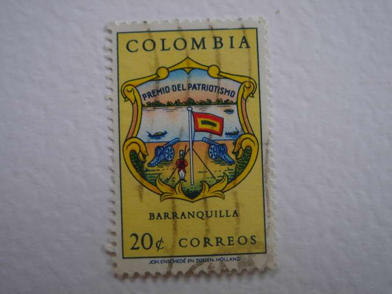 1961 Colombia - Coat of Arms of Barranquilla 20 C used, stamped
