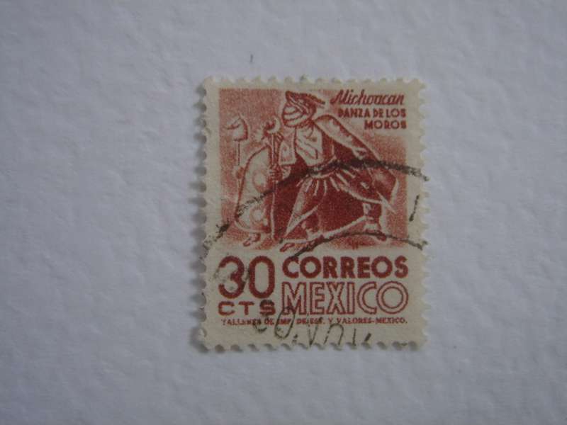 1950 Mexico - `Michoacan` (dancer) 30 c used, stamped