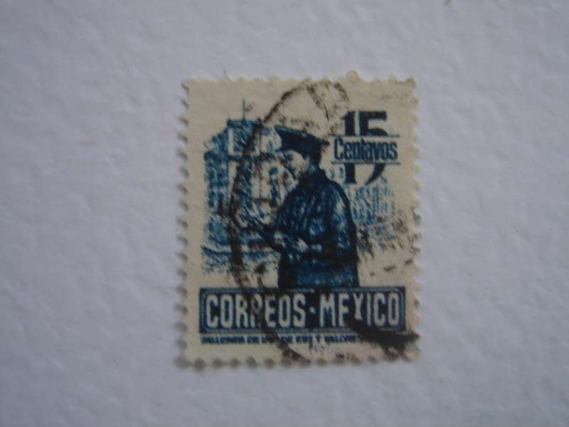 1947 Mexico - Postman 15 c used, stamped