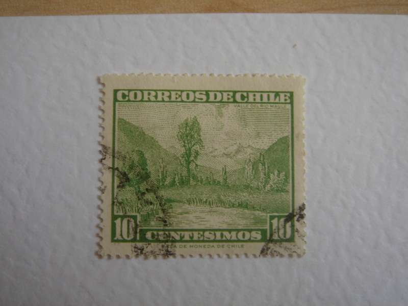 1960 Chile - Valle del Rio Maule 10 CTS used, stamped