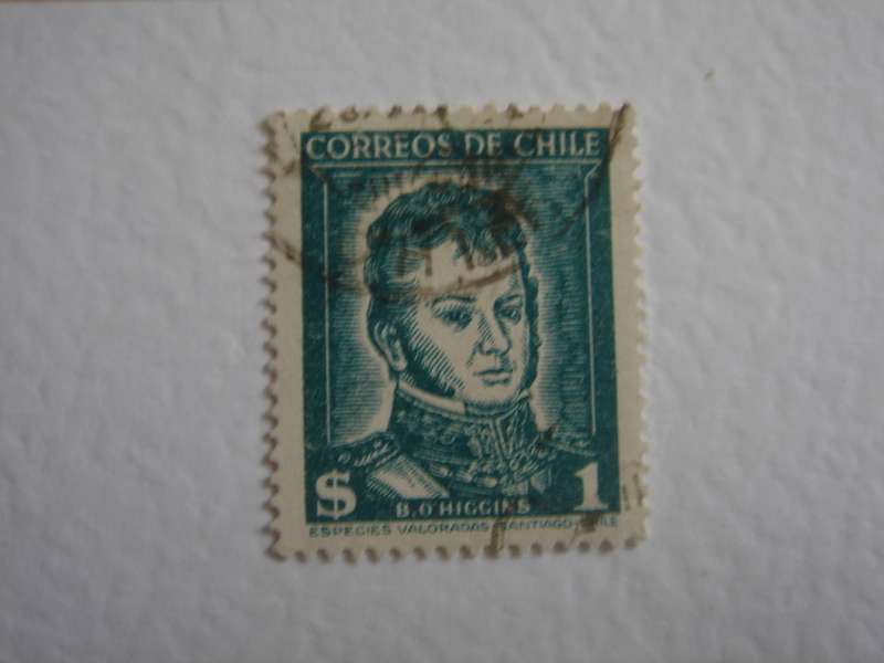 1952 Chile - O`Higgins $ 1 used, stamped