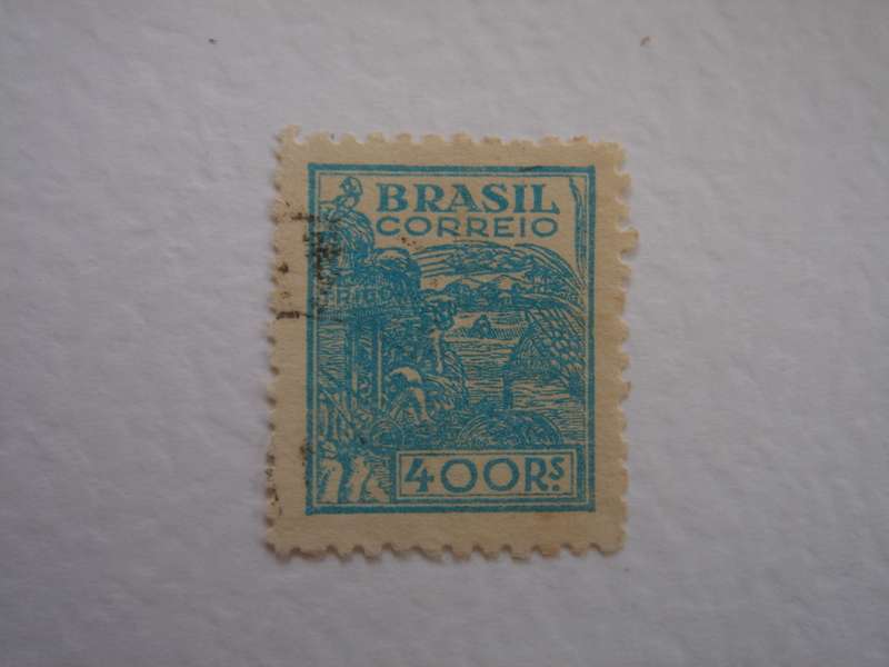 1941 Brazil - Wheat Harvest 400 reis used, stamped