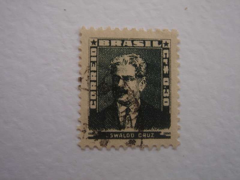1954 Brazil - Portrait of O. Cruz 30 c used, stamped