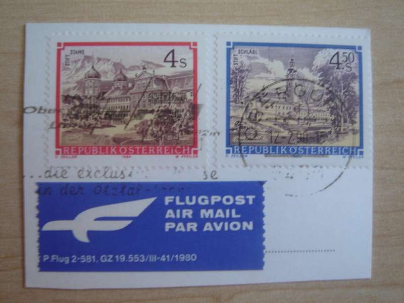 1984 Austria - Stift Stams 4.00 + Stift Schlaegl 4.50 on postal item, stamped