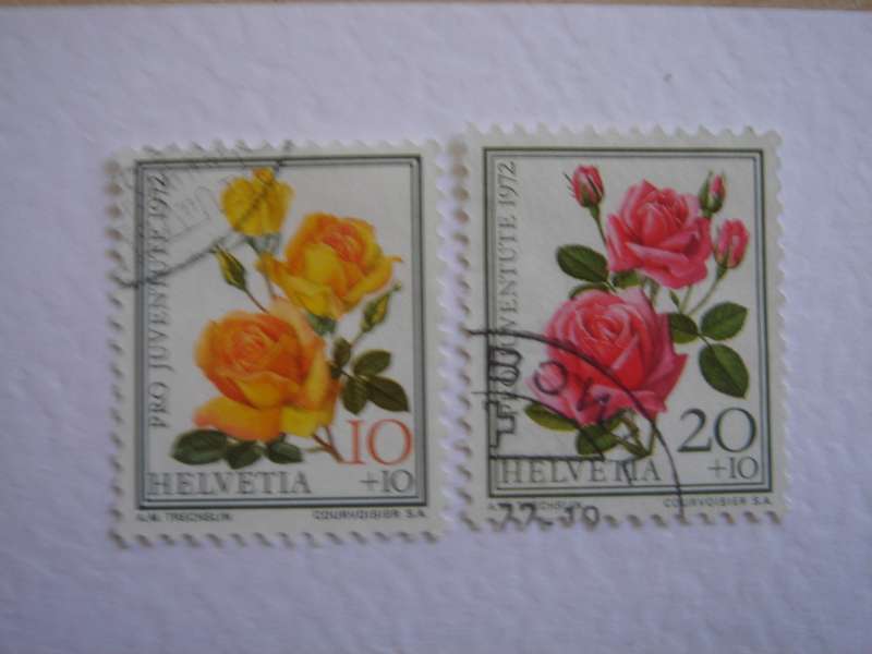 1972 Helvetia - Pro Juventute - Roses 10+10, 20+10 used, stamped