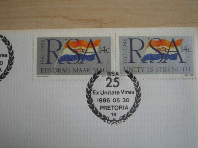 1986 RSA - 25th Anniversary 14 c horizontal pair on FDC