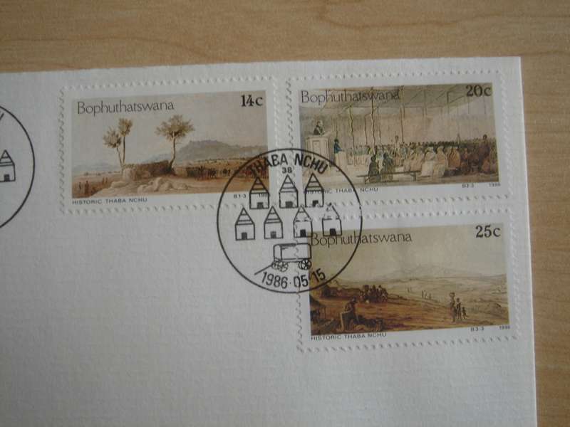 1986 Bophuthatswana - Historic Thaba Nchu 14,20,25 c on FDC