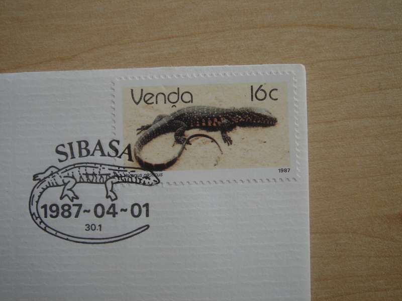 1987 Venda - Water Monitor 16 c stamped on FDC
