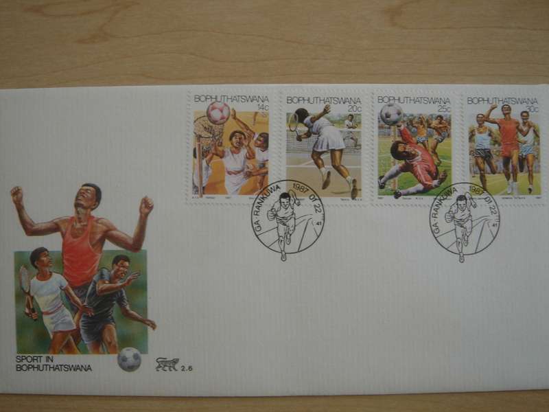 1987 Bophuthatswana - Sport 14,20,25,30 c stamped on FDC