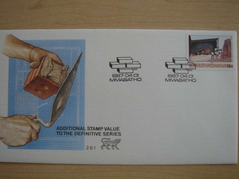 1986 Bophuthatswana - Brick Making 16 c stamped on FDC
