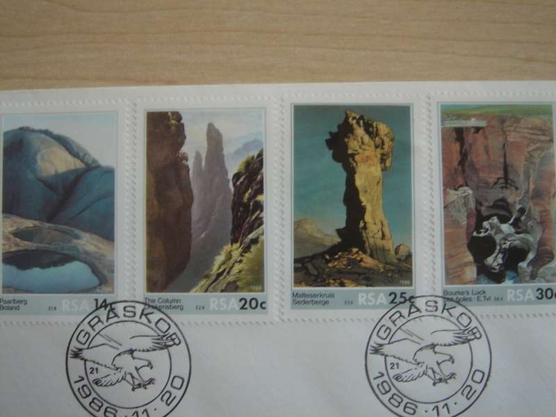 1986 RSA - Scenic Beauty Series 14,20,25,30 c stamped on FDC