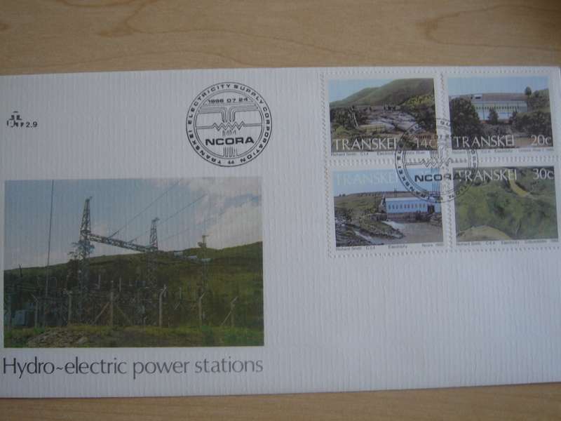 1986 Transkei - Power Stations 14,20,25,30 c stamped on FDC