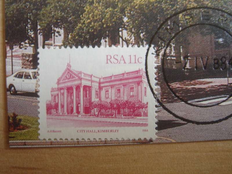 1984 RSA - Postcard (unused) Kimberley City Hall 11 c stamped