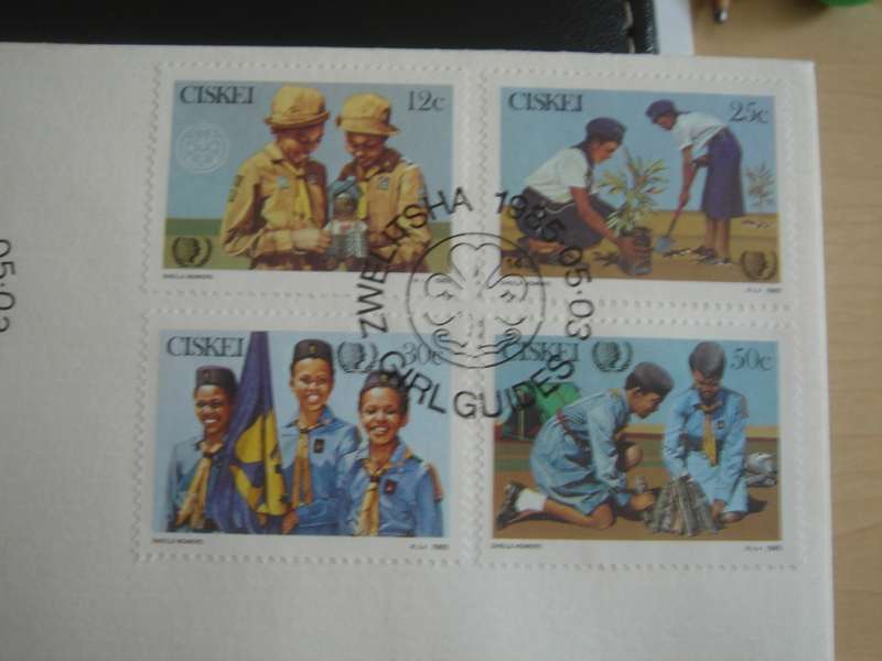 1985 Ciskei - Girl Guides 12,25,30,50 c stamped on FDC