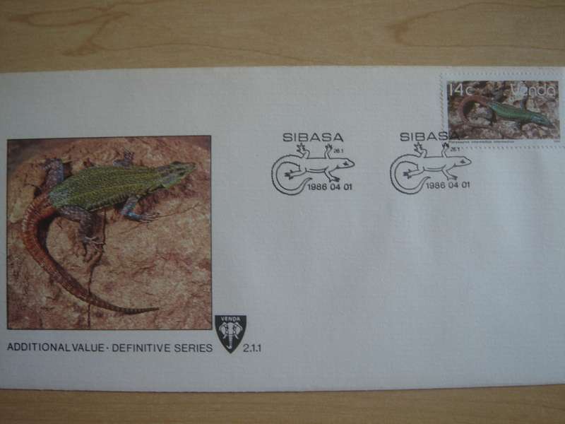 1986 Venda - Reptiles Series Addition 14 c stamped on FDC