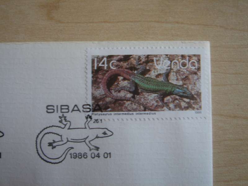 1986 Venda - Reptiles Series Addition 14 c stamped on FDC