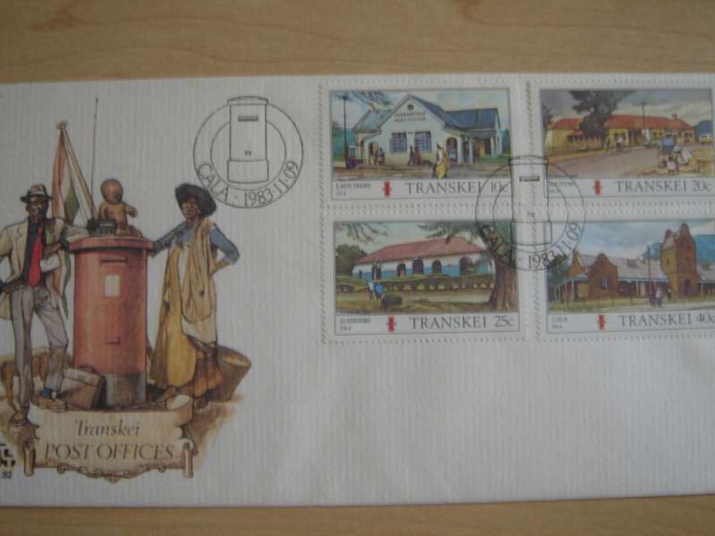 1983 Transkei - Post Offices 10,20,25,40 c stamped on FDC