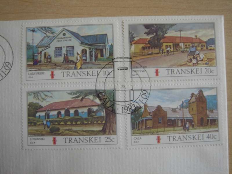 1983 Transkei - Post Offices 10,20,25,40 c stamped on FDC