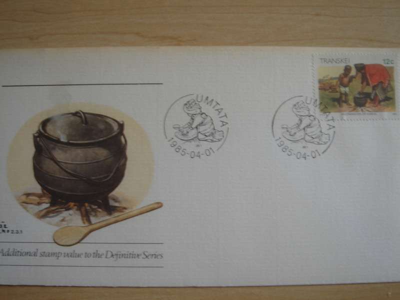 1985 Transkei - Meal Preparation 12 c stamped on FDC