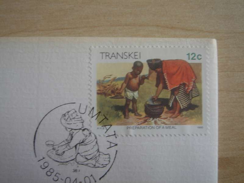 1985 Transkei - Meal Preparation 12 c stamped on FDC