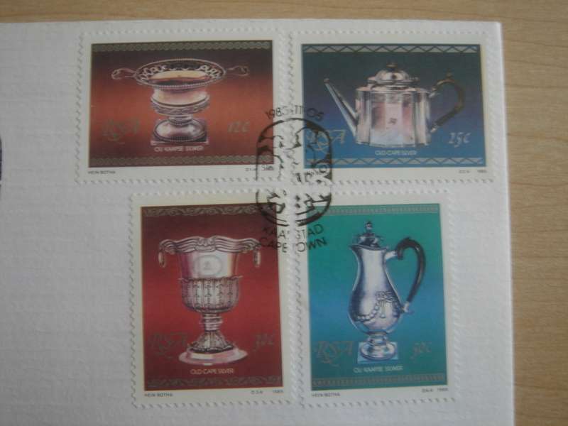 1985 RSA - Old Cape Silver 12,25,30,50 c stamped on FDC