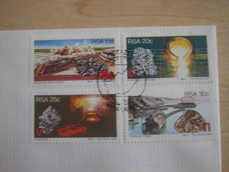 1984 RSA - Minerale van S-A 11,20,25,30 c stamped on FDC