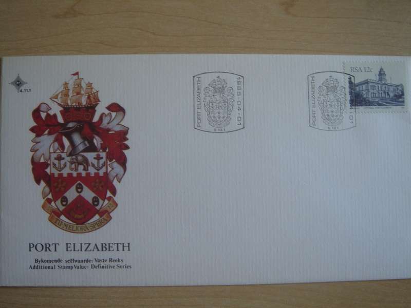 1985 RSA - Stadsaal Port Elizabeth 12 c stamped on FDC