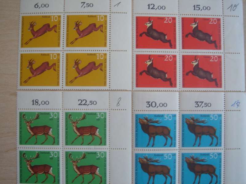 1966 BRD MiNr 511-514 Blocks of 4 MNH corner pieces