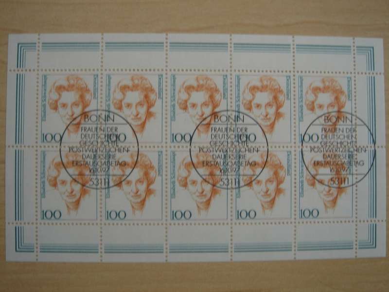 1997 - Kleinbogen (mini sheet of 10 stamps) MiNr 1955-1956 stamped in Bonn
