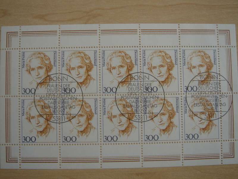 1997 - Kleinbogen (mini sheet of 10 stamps) MiNr 1955-1956 stamped in Bonn
