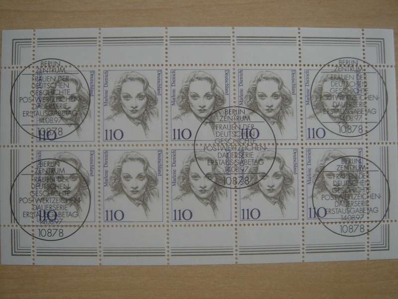 1997 - Kleinbogen (mini sheet of 10 stamps) MiNr 1939-1940 stamped in Berlin