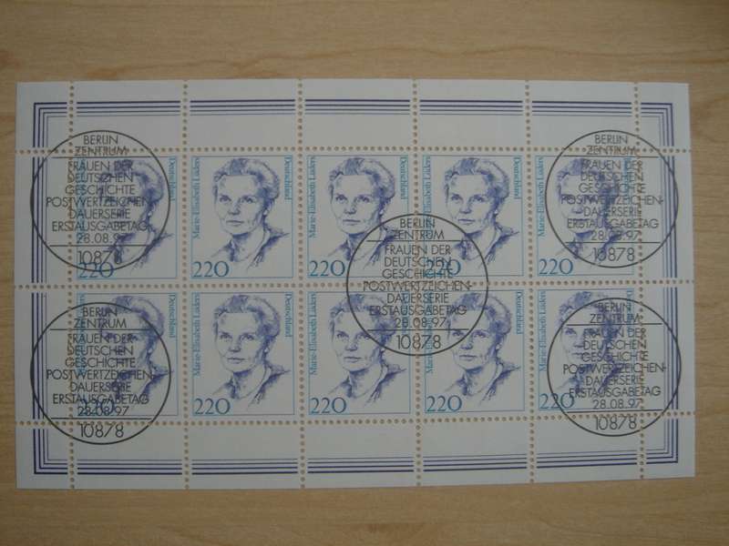 1997 - Kleinbogen (mini sheet of 10 stamps) MiNr 1939-1940 stamped in Berlin